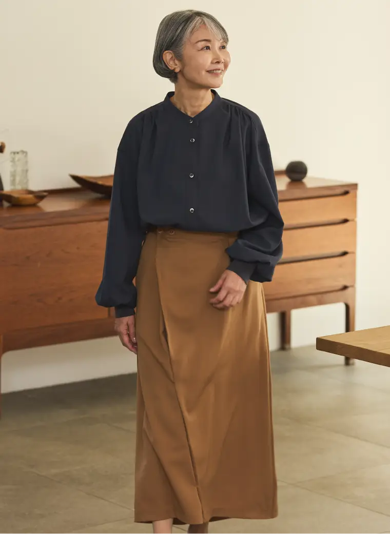 [NEW] ASYMMETRIC TWILL SKIRT