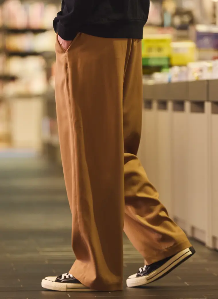 [NEW] WIDE TWILL PANTS