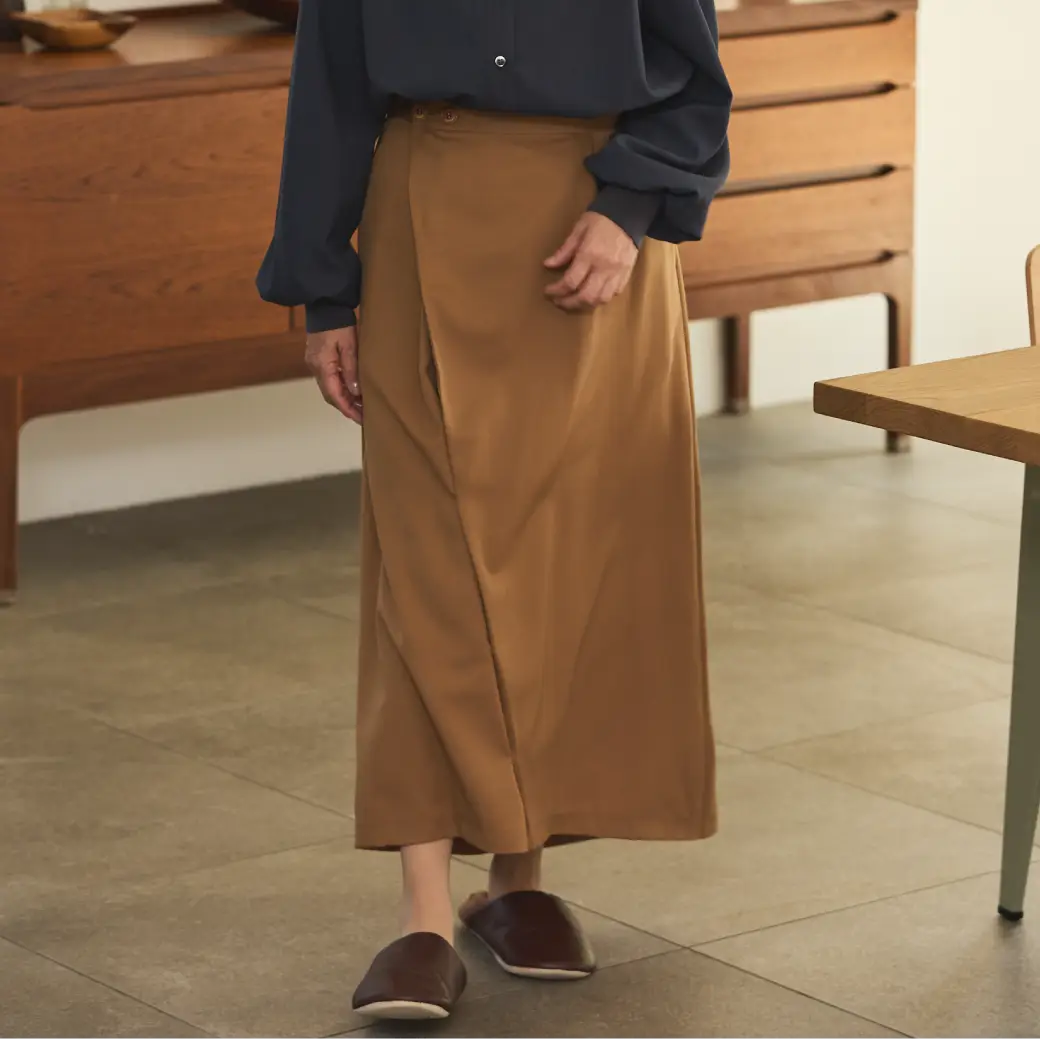 【10/21よりオンライン販売開始】YUDANGI  ASYMMETRIC SKIRT/アシンメトリーツイルスカート